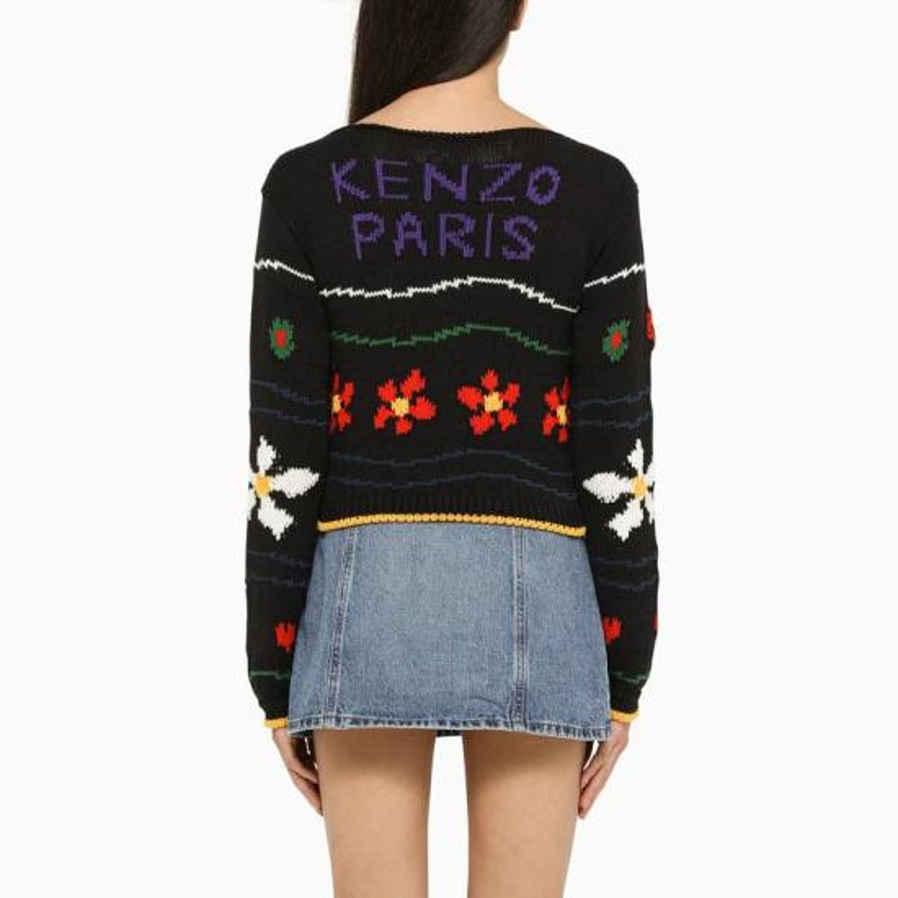 韩国直邮KENZO23SS毛衣女FD52PU3523CBCO M KENZO 99JBLACK-图2