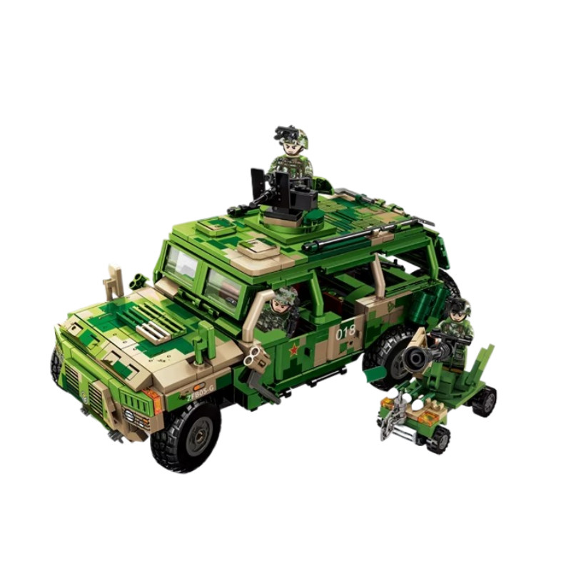 森宝积木军事系列轮式边防巡逻车坦克组装模型儿童男孩益智玩具,淘宝优惠券,粉丝福利购,淘宝优惠卷