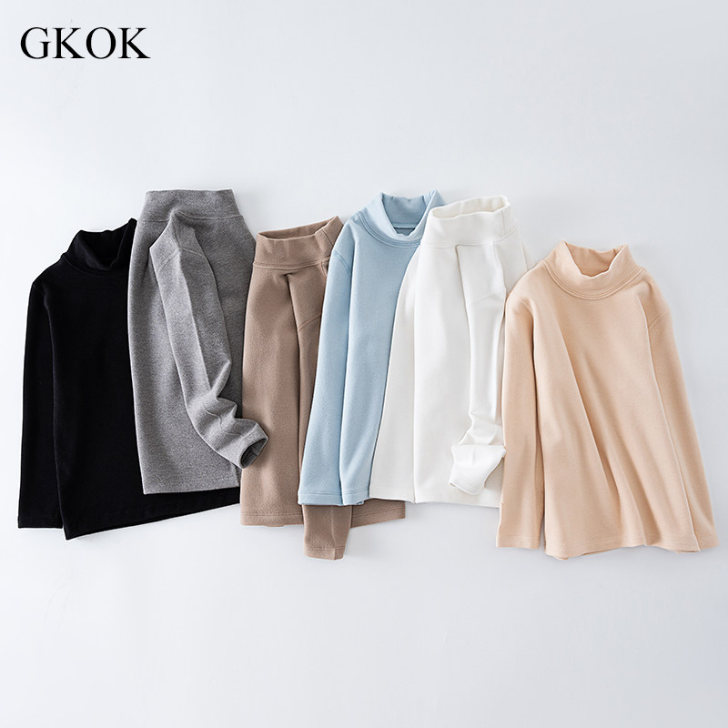 儿童秋冬半高领保暖上衣男女童长袖T恤宝宝白黑色德绒中领打底衫,淘宝优惠券,粉丝福利购,淘宝优惠卷