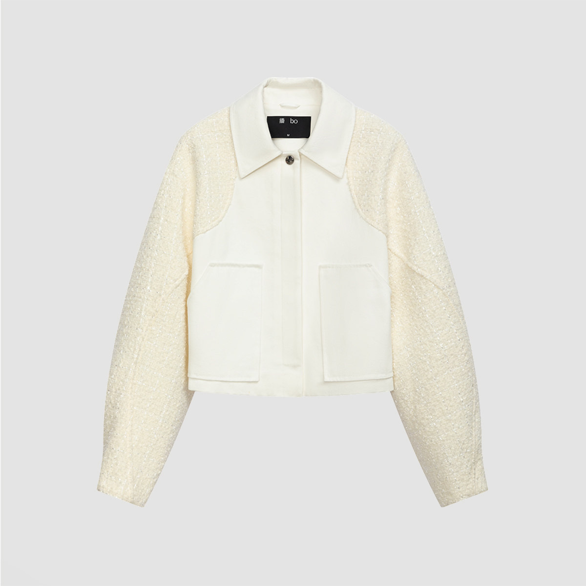 播 bo 商场同款拼接短外套女设计感小众上衣BDR1WD2045,淘宝优惠券,粉丝福利购,淘宝优惠卷