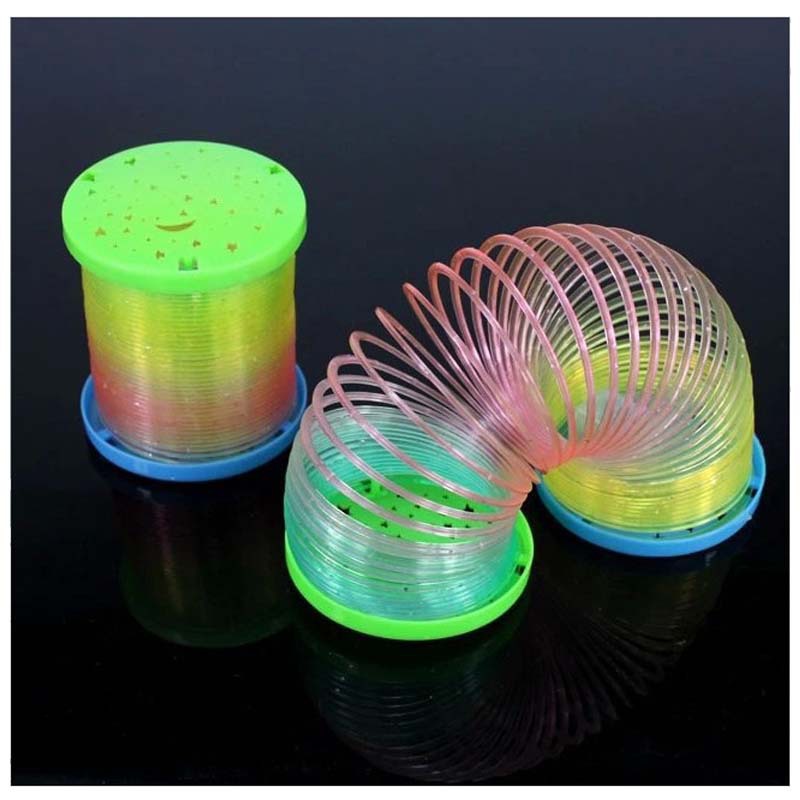 魔法弹簧圈发光小号魔幻发光彩虹圈七彩小灯笼塑料魔力星空投影灯 - 图2