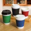 Disposable hot drink coffee cup thickened corrugated