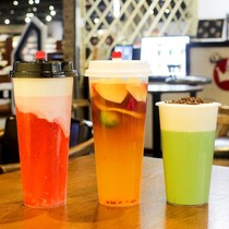 Park Kyung 90 Caliber Milk Tea Cup Disposable Injection coffee lemon juice Beverage cup with cover Commercial customization