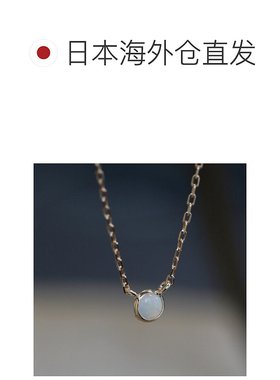 1h可退 日本直邮cui-cui K10YG 黄金圆形乳白光变彩宝石项链 7814
