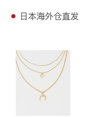 1h可退 日本直邮BEAUTY&YOUTH UNITED ARROWS 月亮造型三连项链