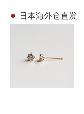 日本直邮cui-cui 0.3ct 香槟钻石单颗耳钉 K10YG 【付后1h可退】