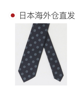 日本直邮UNITED ARROWS 男士 藏青色方格小纹领带【付后1h可退】
