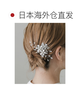 日本直邮SMELLY 女装 银色花朵珍珠发夹 立体金属【付后1h可退】