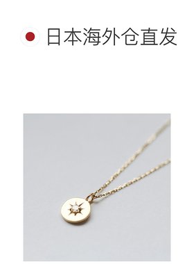 1h可退 日本直邮cui-cui 0.025ct 钻石 圆形吊坠项链 K10YG 78350