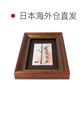 日本直邮九谷烧礼品包装DB画框（小短册） 麻雀群 中村利人画框陶