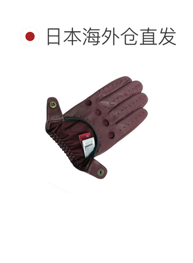 日本直邮Dents 男士驾驶手套尺码 5-1011-酒红色-黑色-L