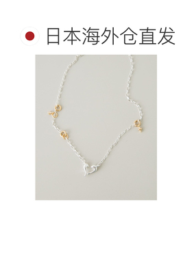 日本直邮SMELLY 女士 双色心形项链 银金配色简约时尚颈饰 SM2633