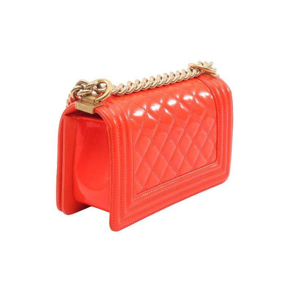 日本直邮中古Chanel香奈儿女包B级9新Le Boy Chanel漆皮单肩包红,淘宝优惠券,粉丝福利购,淘宝优惠卷