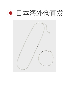日本直邮NOJESS 女装 简约银色项链手链套装 可调节长度 30254123
