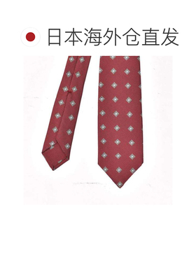 日本直邮BARBA 巴尔巴 男士领带 七折工艺 真丝提花 方格纹 酒红