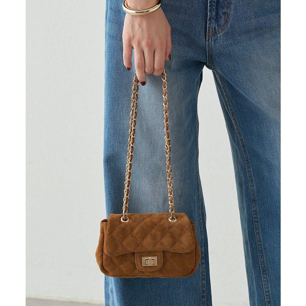 1h可退 日本直邮GALENA 男女同款 蜂窝绗缝仿麂皮迷你链条包 LDG5,淘宝优惠券,粉丝福利购,淘宝优惠卷