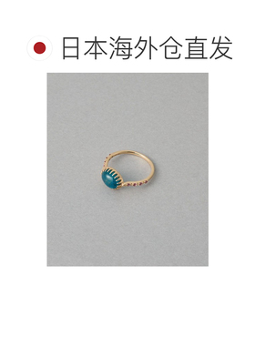 日本直邮ete 女士 K10黄金 蓝磷灰石 天然石戒指 721241