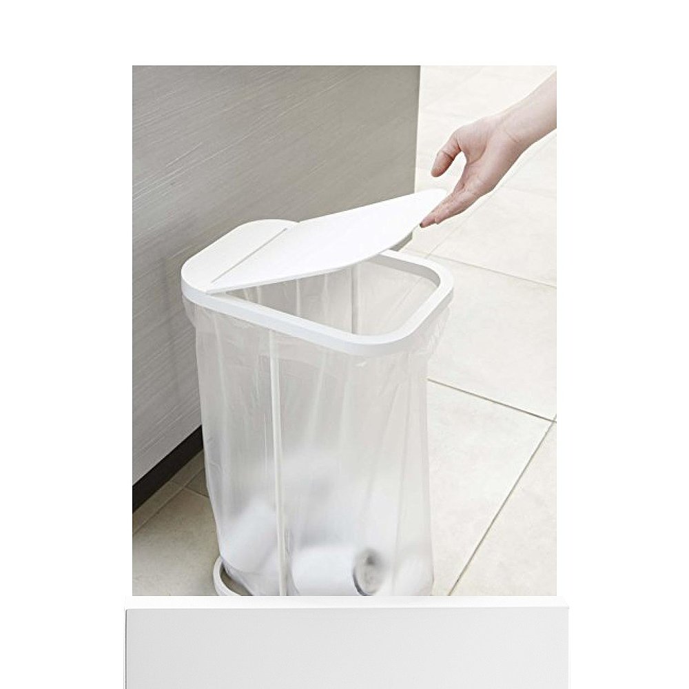 【日本直邮】山崎实业 塑料袋环保袋支架盖子 白色 W33XD22XH2.3c - 图3