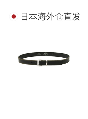 日本直邮REPLAY 男士真皮皮带 水牛皮 黑色 Logo设计银色扣头 3cm