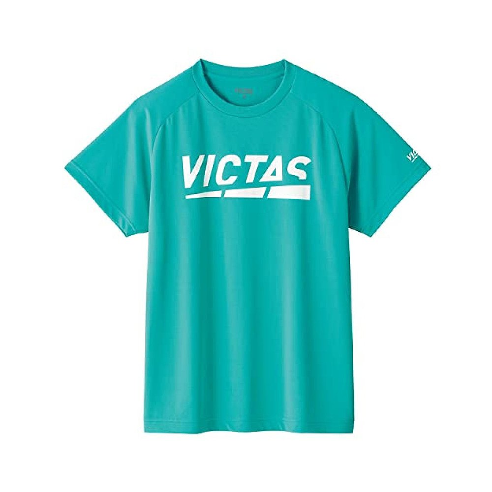 日本直邮【日本直邮】VICTAS Play Logo Tee  短袖T恤 孔雀绿 3XL - 图0