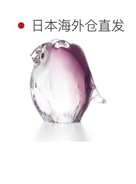【日本直邮】ADERIA 津轻手作玻璃小猫头鹰开运风水摆件 紫暮 F75