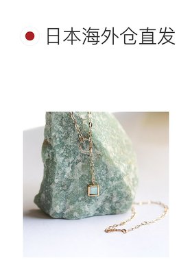 1h可退 日本直邮cui-cui K10YG 黄金方形澳宝Y字项链 783293吊坠