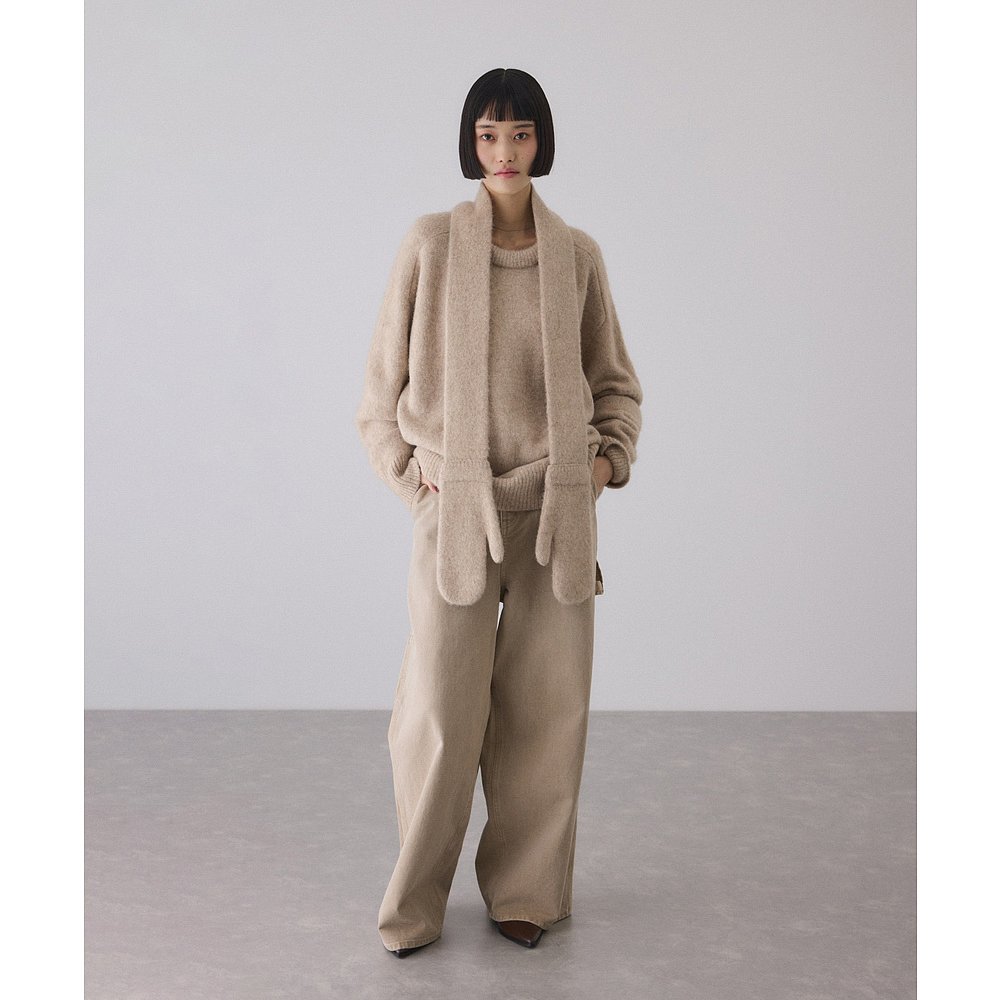 1h可退 日本直邮Adam et Rope' 女装 羊驼混纺圆领针织衫 手套连 - 图2