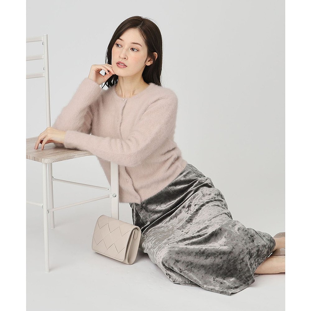 1h可退 日本直邮COUP DE CHANCE 女士闪亮光泽松紧腰天鹅绒裙 187 - 图2