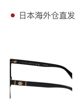 日本直邮GUCCI 太阳镜男式女式亚洲版型防紫外线太阳镜黑色 GG063