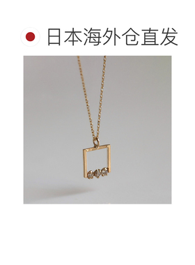 1h可退 日本直邮cui-cui 女装 钻石3石 K10YG 方形吊坠项链 78381