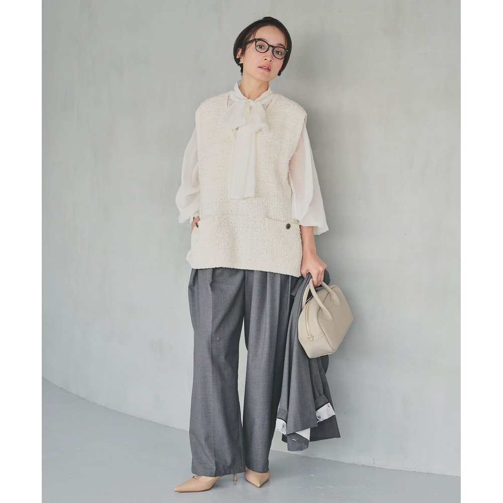 1h可退 日本直邮PUAL CE CIN 女装 宽松版型 高腰双褶西裤 026102,淘宝优惠券,粉丝福利购,淘宝优惠卷