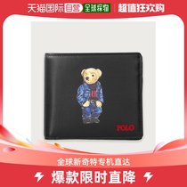 Japan Direct Mail Polo Ralph Lauren POLO Bears Print Series Men And Women Universal Cow Leather Short Wallet