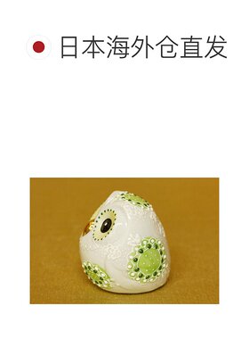 日本直邮九谷烧礼品包装2号 猫头鹰 白 绿 装饰 吉祥物