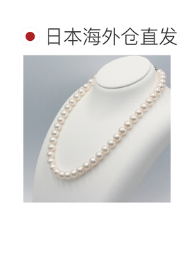 日本直邮花玉项链8.5-9.0毫米白粉色附鉴定证书宇和岛珍珠