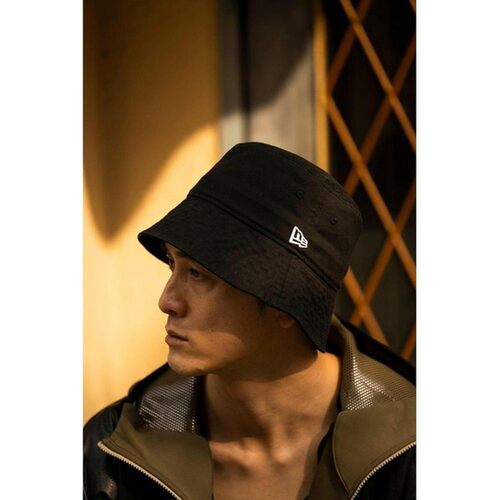日本直邮New Era Bucket 01 水手帽檐水桶黑色白色 14524827 帽子 - 图0