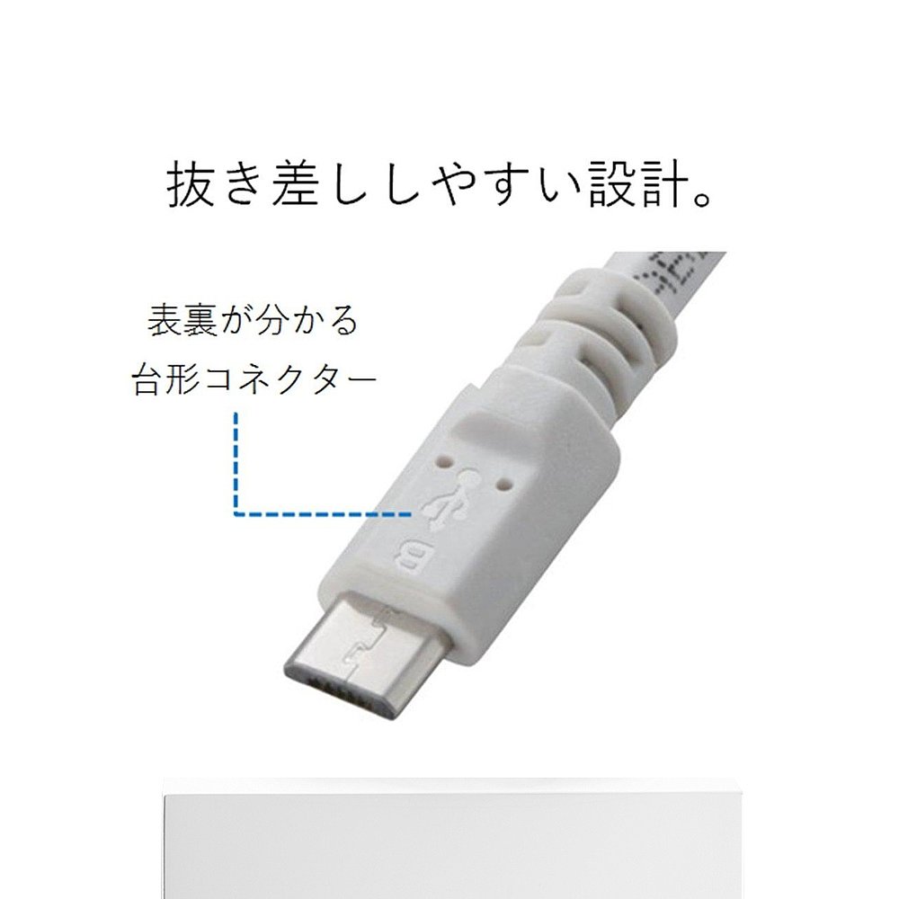 【日本直邮】Elecom宜丽客MicroUSB快充数据线2A1.5m白PA AMB2U15-图3