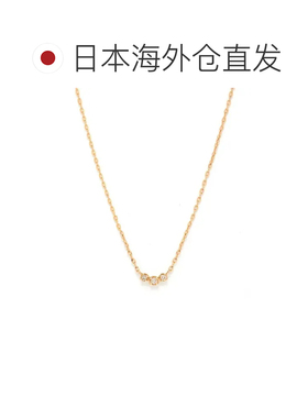 日本直邮agete  女士限定款K10钻石项链 精致小巧三颗钻石设计 独