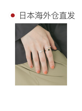 日本直邮SMELLY 女士 三件套戒指 黑玛瑙风金圈+纹理银圈+素圈 SM