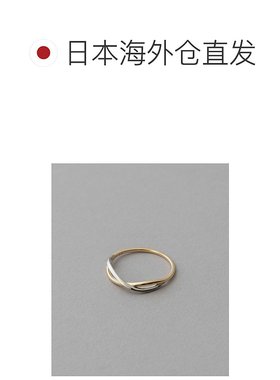 1h可退 日本直邮ete 女士K10黄金双色叠戴戒指 710973