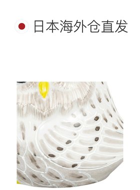 日本直邮九谷烧 3.2号猫头鹰 白色和黑色 装饰护身符猫头鹰流行礼