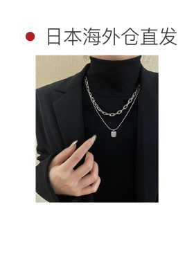 日本直邮PEANUTS BOY 男女同款 双层金属吊坠项链 PB110