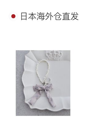 1h可退 日本直邮Maison de FLEUR 女士 格纹蝴蝶结珍珠吊坠 可爱