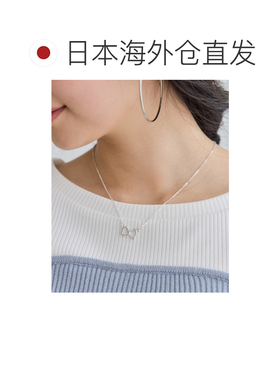日本直邮VIS 女士 双心项链 黄金/银色合金简约优雅锁骨链 2026AB