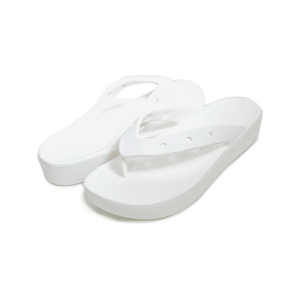 日本直邮crocs CLASSIC PLATFORM FLIP W WHITE 207714-100凉鞋丁 - 图0