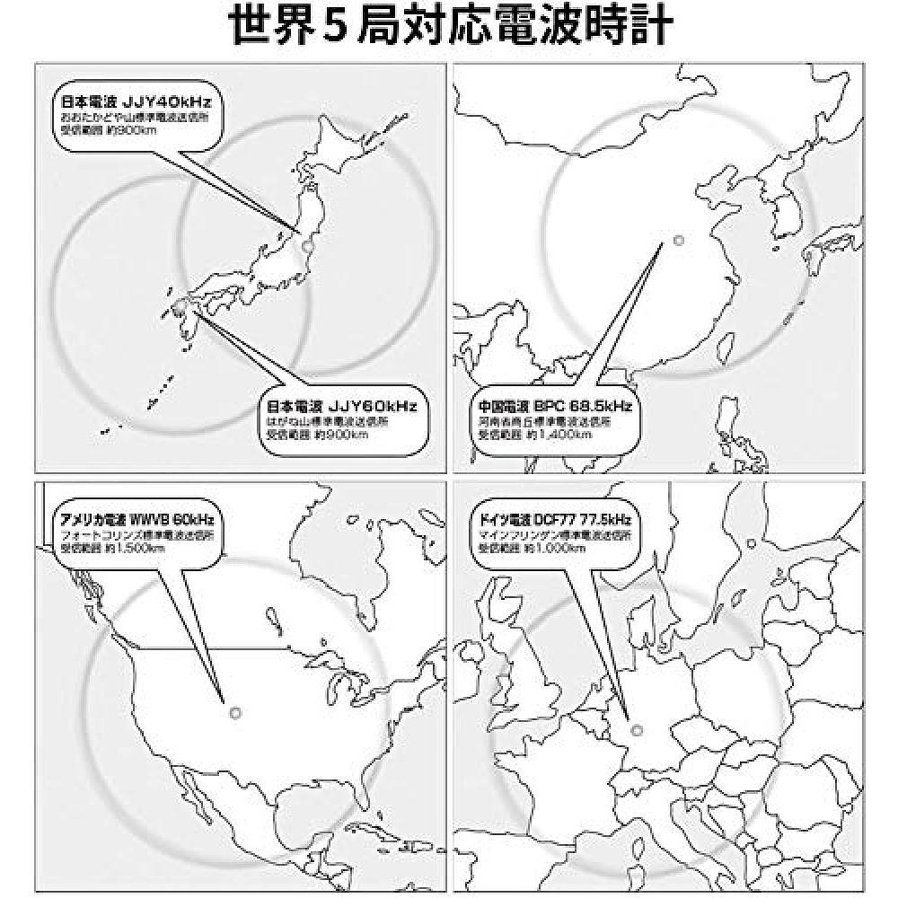 【日本直邮】西铁城Q&Q男式圆形防水光能电波石英腕表深蓝/银色