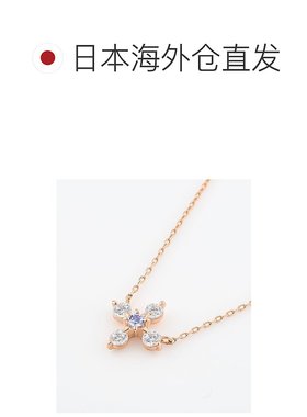 1h可退 日本直邮Canal 4℃ 女士 K10玫瑰金 坦桑石 花朵项链 1525