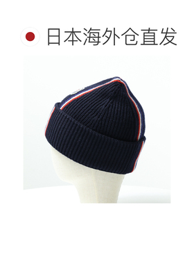 日本直邮MONCLER 针织帽无檐小便帽针织帽帽子罗纹图标贴片三色羊