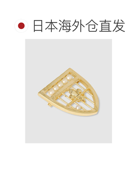 日本直邮allureville 女士 金色徽章胸针配珍珠 20262053130