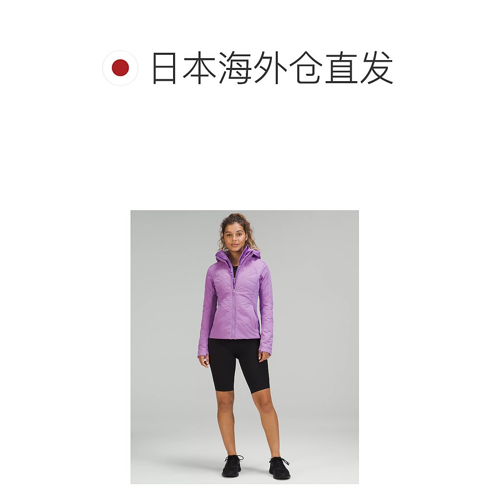 日潮跑腿Lululemon露露乐蒙 女款连帽保暖短外套 紫 4 prod116804 - 图1