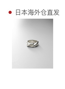 日本直邮COCOSHNIK 女士 银色双环交织戒指 SV925镀层防变色 7676